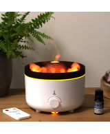 Difusor ultrasónico con espectacular efecto volcán y bruma aromática.