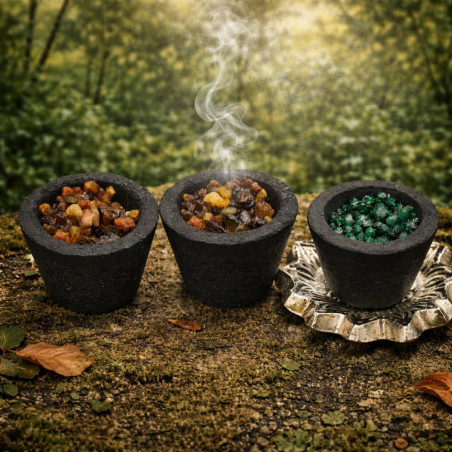 Caja de copas de resina 12 unidades, disponible en varios aromas.