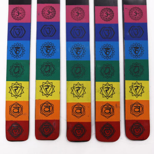 Portainciensos 7 chakras para varillas con colores brillantes.