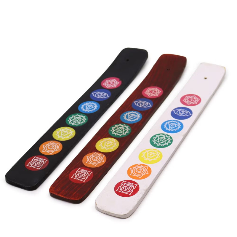 Soporte incienso 7 chakras pack 3 madera