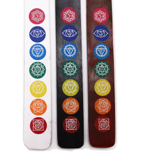 Soporte incienso 7 chakras pack 3 madera