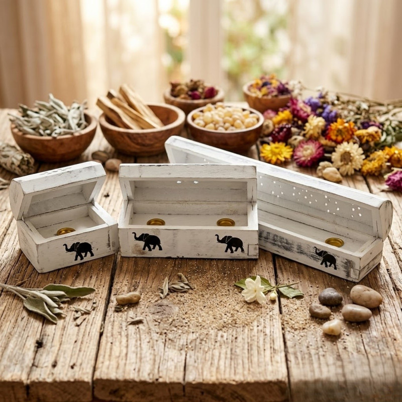 Cajas de madera para conos e incienso vintage en 3 tamaños disponibles.