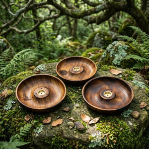 Soporte de madera para inciensos y conos con varios diseños a elegir.