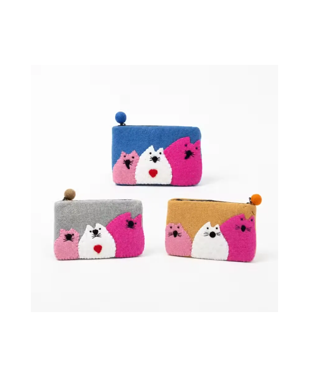 Monederos de Fieltro Tres Gatos – Pack de 3