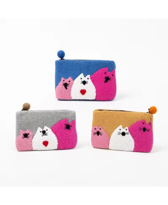 Monederos de Fieltro Tres Gatos – Pack de 3