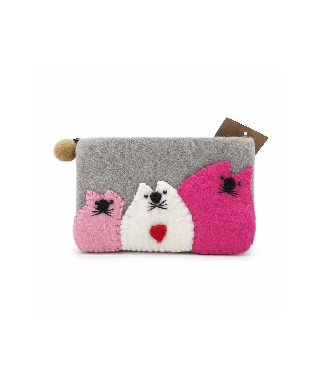 Monederos de Fieltro Tres Gatos – Pack de 3