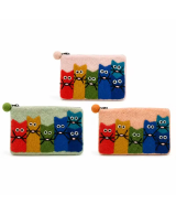 Monederos de Fieltro Gatos Curiosos – Pack de 3