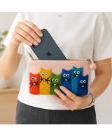 Monederos de Fieltro Gatos Curiosos – Pack de 3