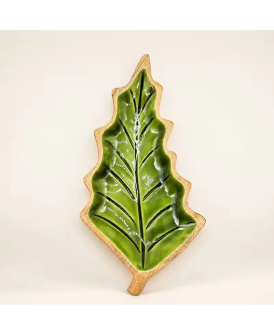 Cuenco Hoja de Madera y Esmalte Verde | Jessimistica