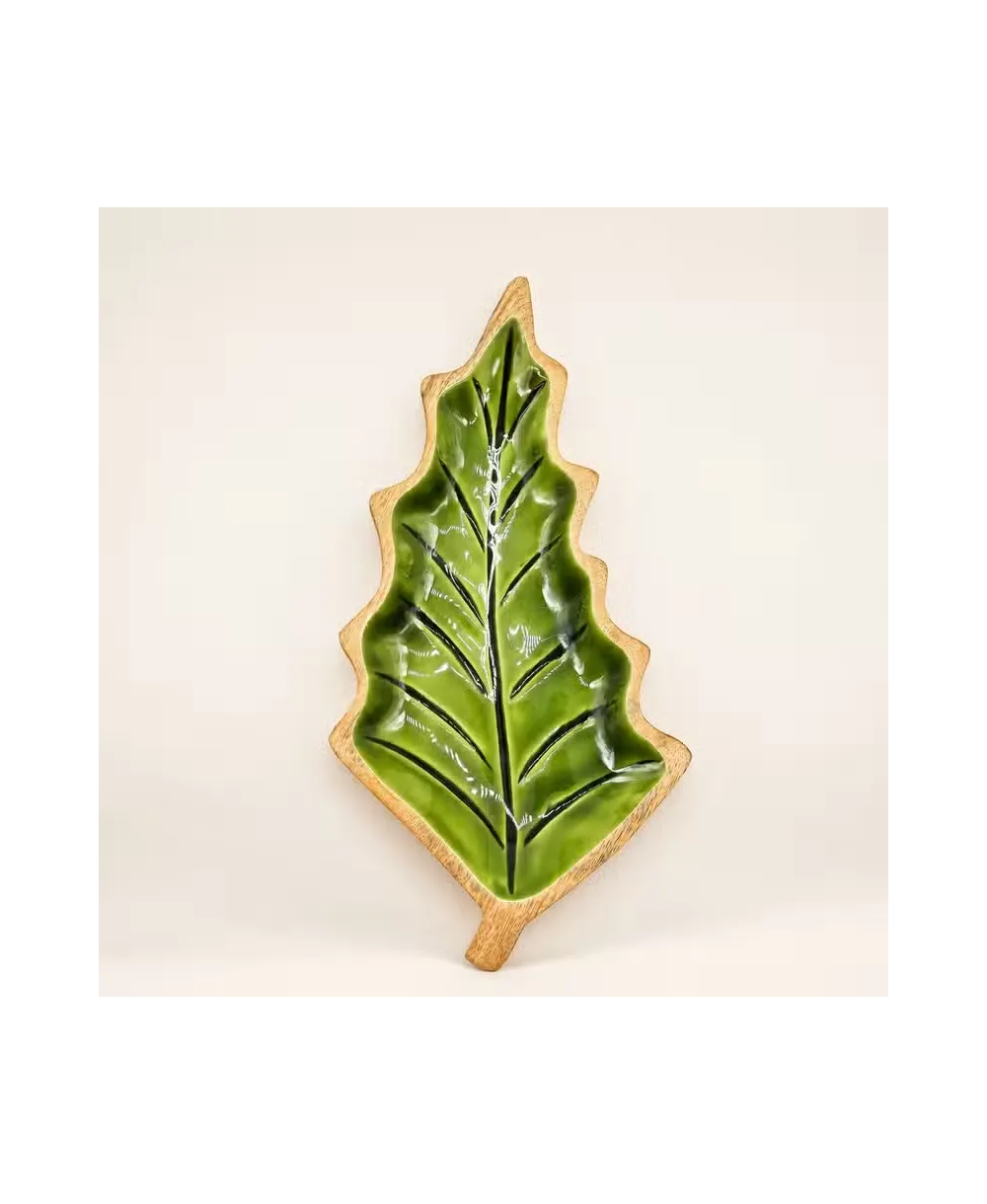 Cuenco Hoja de Madera y Esmalte Verde | Jessimistica