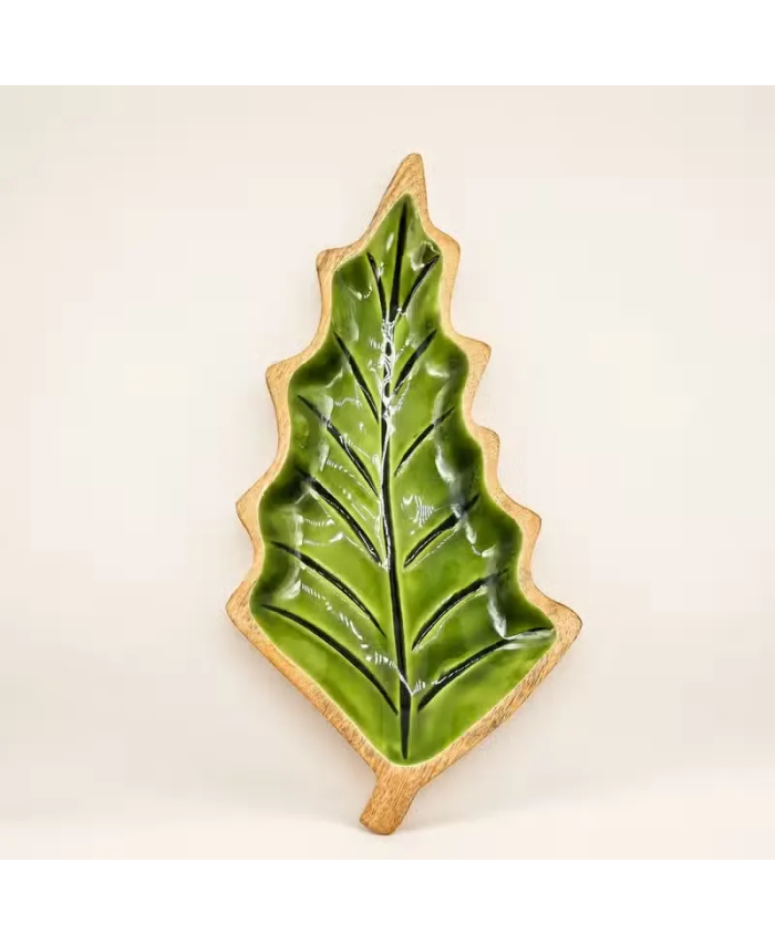 Cuenco Hoja de Madera y Esmalte Verde | Jessimistica
