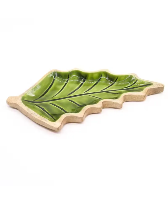 Cuenco Hoja de Madera y Esmalte Verde | Jessimistica