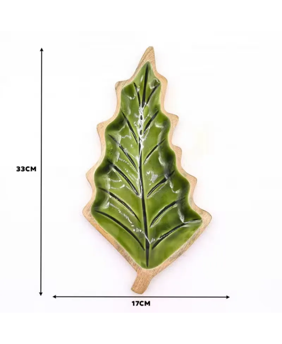 Cuenco Hoja de Madera y Esmalte Verde | Jessimistica