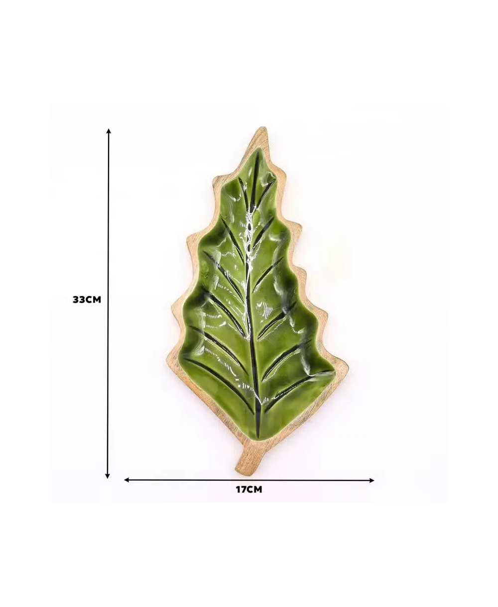 Cuenco Hoja de Madera y Esmalte Verde | Jessimistica