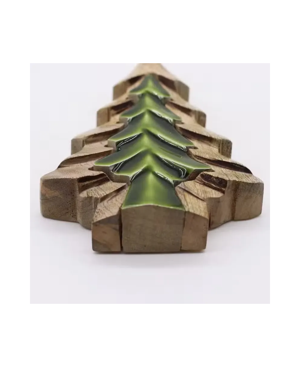 Kopie van Cuenco de Madera Hoja del Bosque - Esmalte Verde
