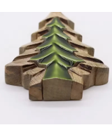 copie de Cuenco de Madera Hoja del Bosque - Esmalte Verde