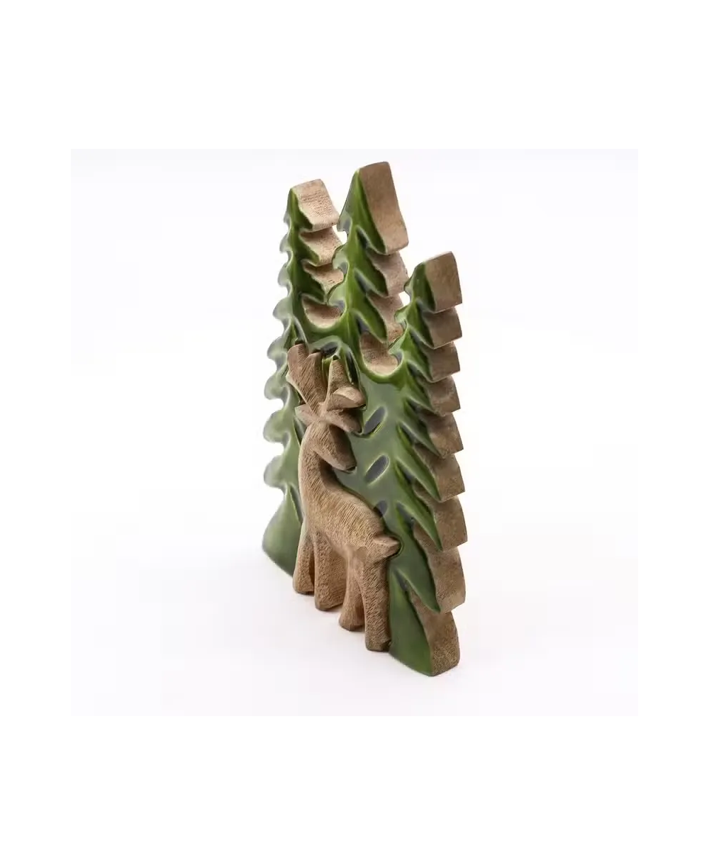 Kopie von Kopie von Cuenco de Madera Hoja del Bosque - Esmalte Verde