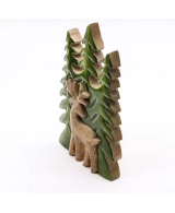 Cópia de Cópia de Cuenco de Madera Hoja del Bosque - Esmalte Verde