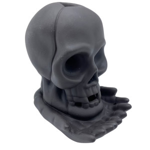 Quemador de incienso de cerámica con forma de calavera para conos de flujo inverso.