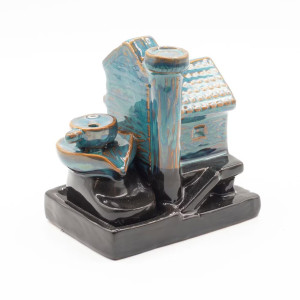 Quemador incienso cascada casa molino agua