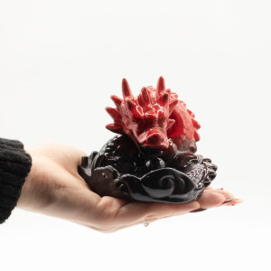 Quemador incienso cascada dragón rojo