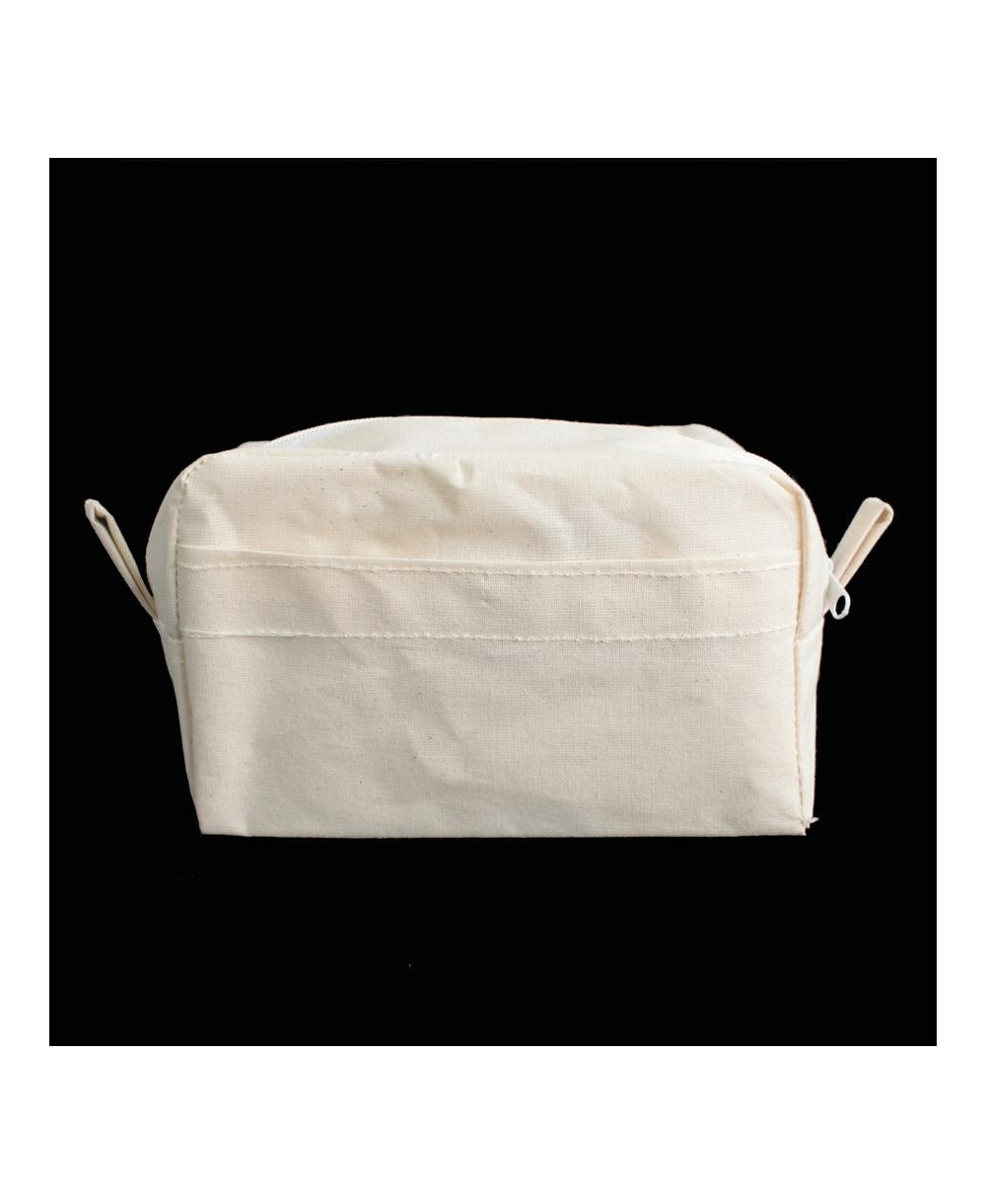 Neceser natural de algodón con bolsillo frontal