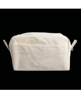 Neceser natural de algodón con bolsillo frontal
