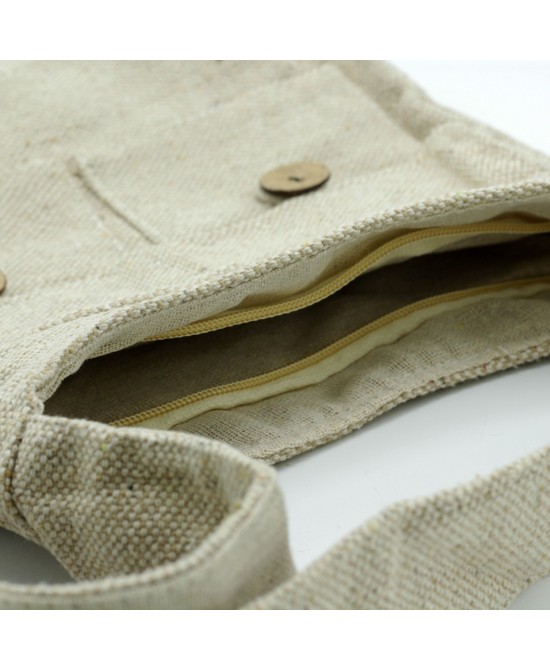 Bolso Bandolera de Algodón con Correa de Nylon