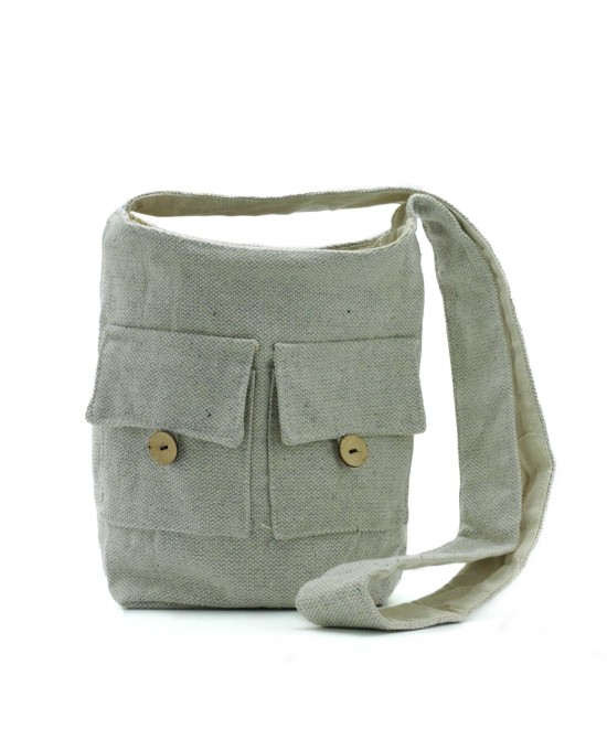 Bolso Bandolera de Algodón con Correa de Nylon