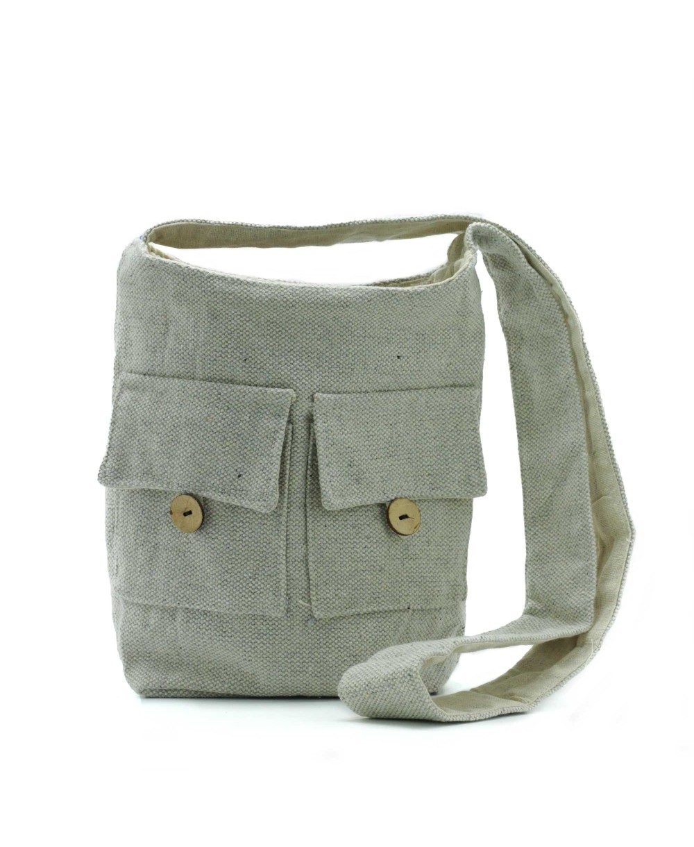 Bolso Bandolera de Algodón con Correa de Nylon