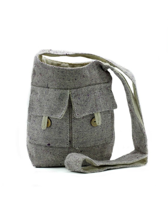 Bolso Bandolera de Algodón con Correa de Nylon