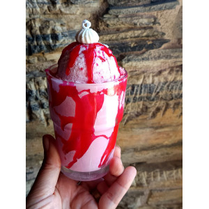 Vela Sorbete de Fresa artesanal | Cera de soja natural