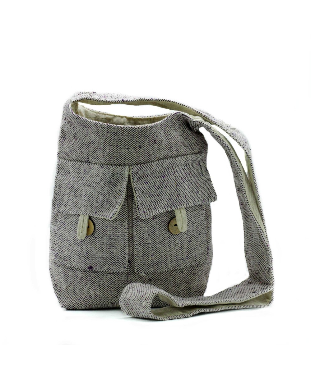 Bolso Bandolera de Algodón con Correa de Nylon