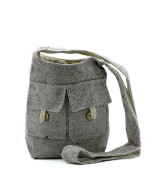 Bolso Bandolera de Algodón con Correa de Nylon
