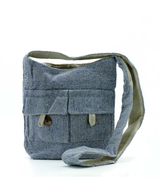 Bolso Bandolera de Algodón con Correa de Nylon