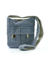 Bolso Bandolera de Algodón con Correa de Nylon
