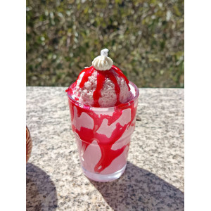 Vela Sorbete de Fresa artesanal | Cera de soja natural