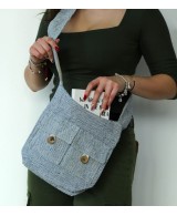 Bolso Bandolera de Algodón con Correa de Nylon