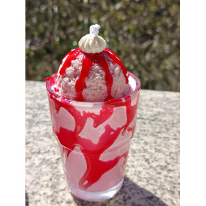 Vela Sorbete de Fresa artesanal | Cera de soja natural