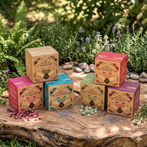 Kit de humitos Sagrada Madre con mezclas de sahumerio natural para limpieza y armonización energética del espacio.