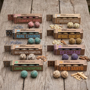 Pack de 4 bombitas de incienso herbal disponible en 4 aromas.