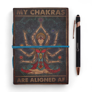 Cuaderno de cuero chakras en equilibrio