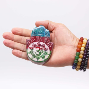 Soporte Hamsa de piedra para incienso