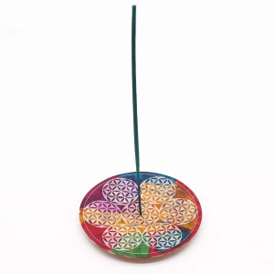 Portaincienso flor de la vida de piedra