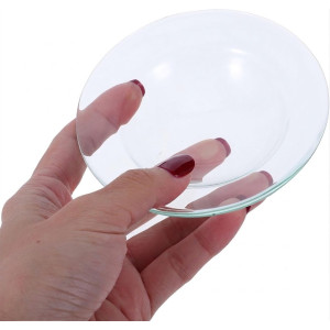 Plato de cristal transparente para quemador de aceite usado en aromaterapia