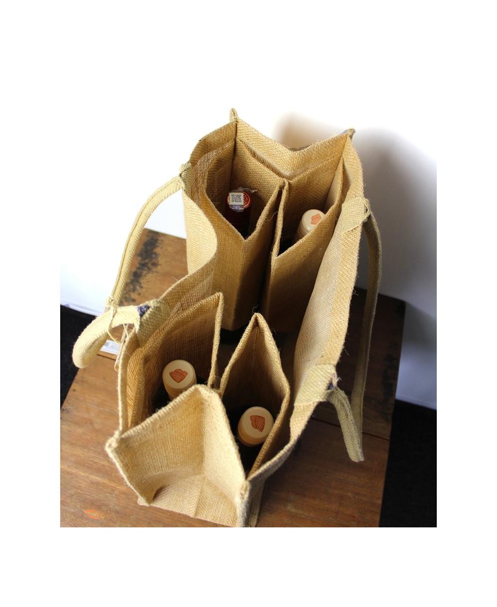Compartimiento interior de la bolsa de yute ecológica.
