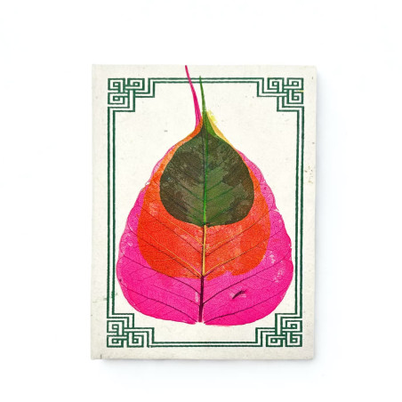 Cuaderno artesanal Lokta con hoja de Bodhi