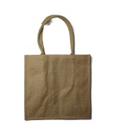 Bolsa de yute ecológica con compartimentos interiores y asas resistentes para transportar botellas.