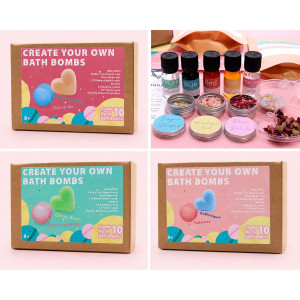 Kit creativo para hacer bombas de baño incluye ingredientes para crear bombas aromáticas, ideal para niños mayores de 8 años.