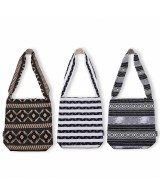 Bolso bandolera de algodón y viscosa con diseño étnico jacquard para llevar objetos personales.